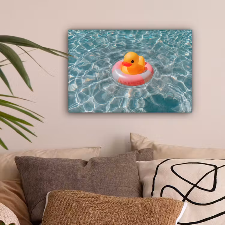 Badeend - Zwemband - Geel canvas 2cm klein -sfeer1