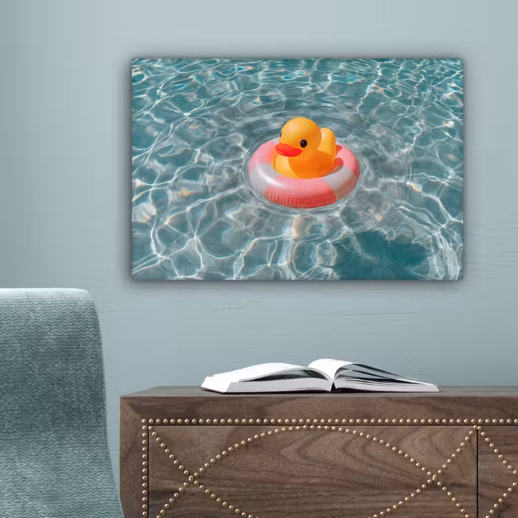 Badeend - Zwemband - Geel canvas 2cm klein -sfeer4