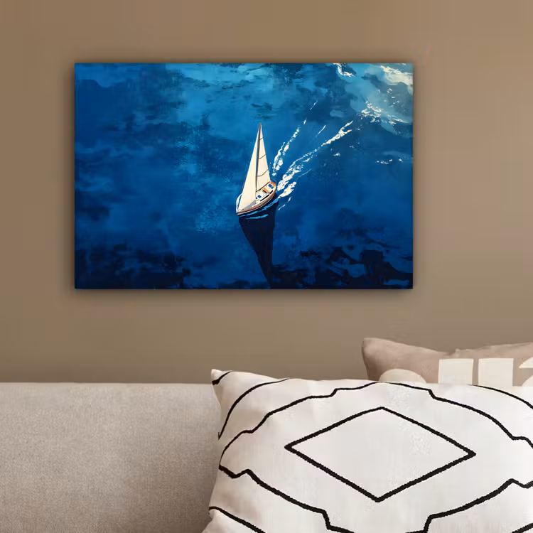 Zeilboot - Water - Abstract - Schaduw canvas 2cm klein -sfeer3