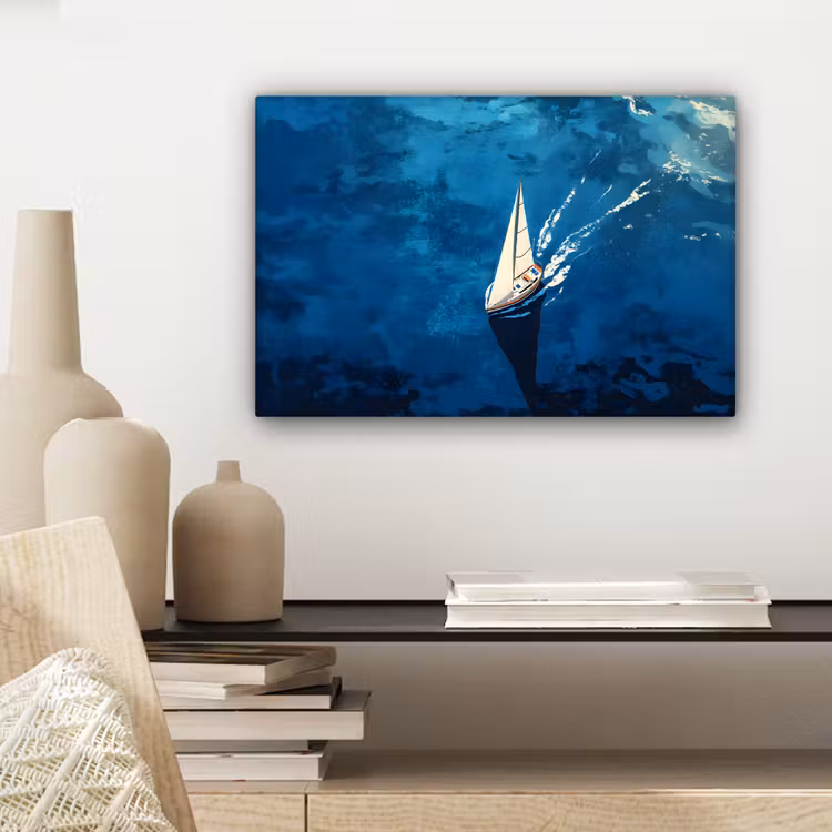 Zeilboot - Water - Abstract - Schaduw canvas 2cm klein -sfeer6