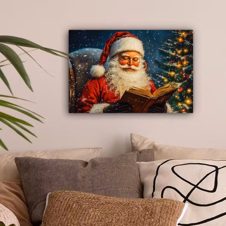 Kerstman - Kerst - Winter - Kerstboom canvas 2cm klein -sfeer1