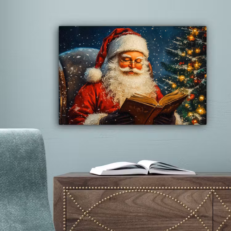 Kerstman - Kerst - Winter - Kerstboom canvas 2cm klein -sfeer4