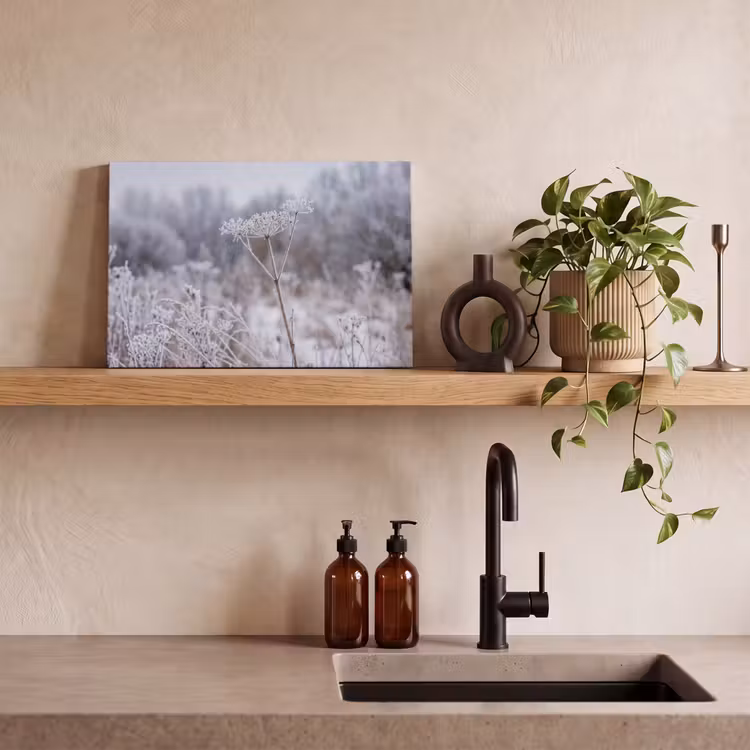 Schermbloem - Rijp - Kristallen - Winter - Delicaat canvas 2cm klein -sfeer3