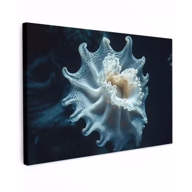 Zeewezen - Wit - Golven - Water canvas 2cm klein -z3d
