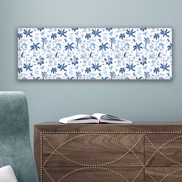 Zee - Strand - Blauw - Wit canvas 2cm klein 828 -sfeer4