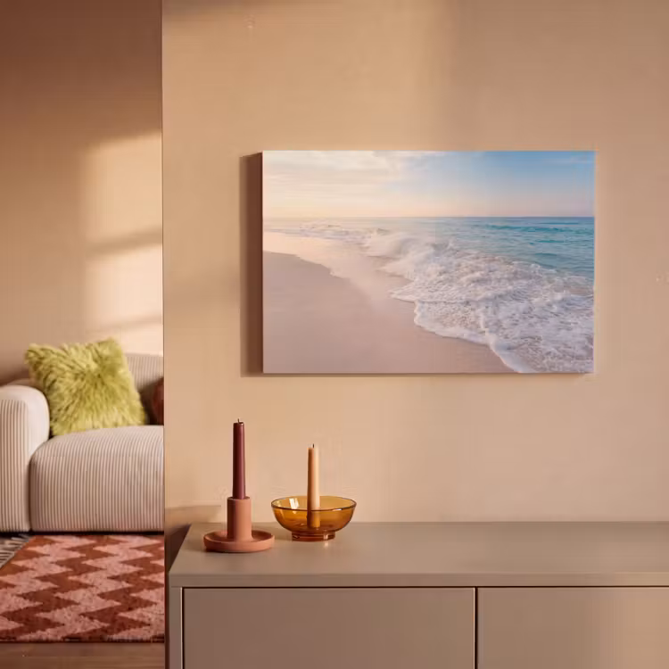 Zee - Golven - Strand - Natuur - Wit canvas 2cm klein -sfeer1