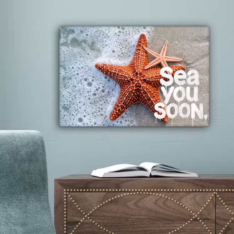 Sea you soon - Zeester - Zee canvas 2cm klein -sfeer4