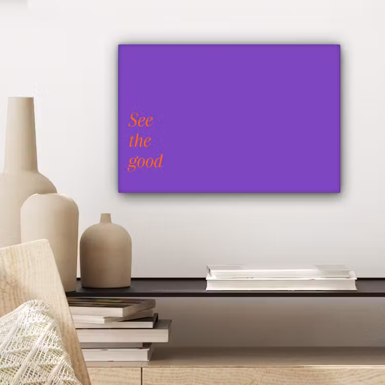 See the good - Oranje - Paars canvas 2cm klein -sfeer6