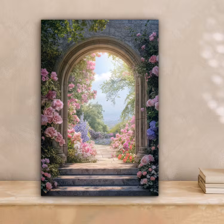 Doorkijk - Rozen - Vintage - Bloemen canvas 2cm klein -sfeer1