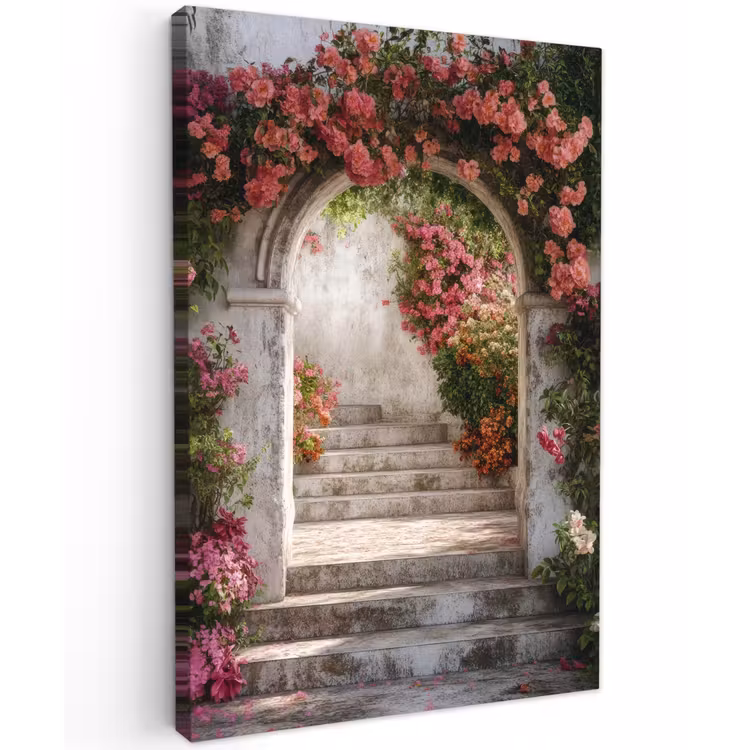 Doorkijk - Rozen - Vintage - Poort canvas 2cm klein -z3d