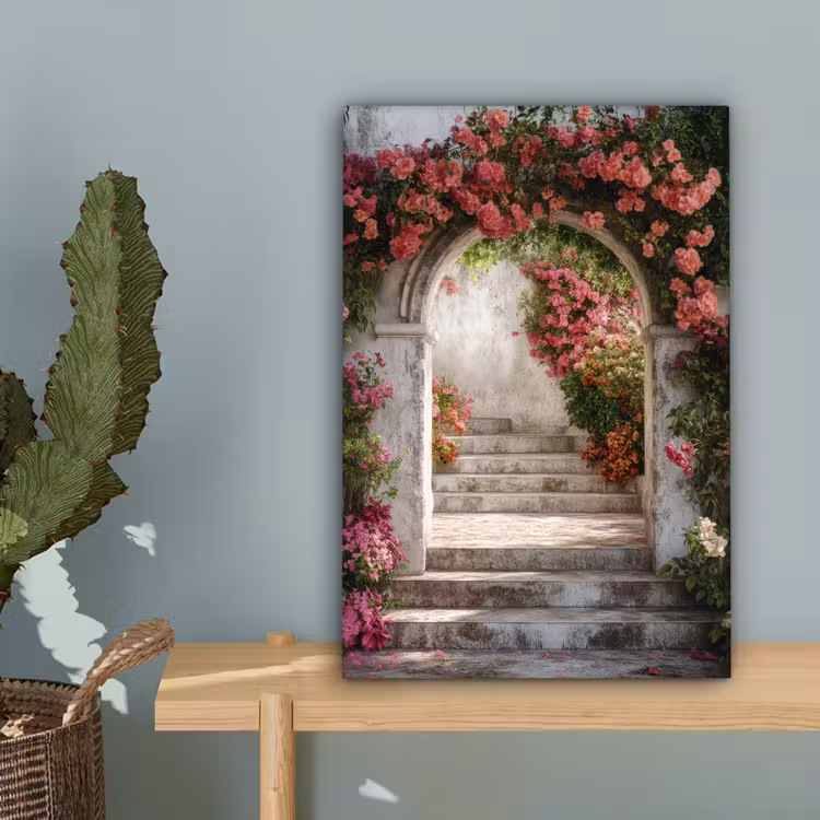 Doorkijk - Rozen - Vintage - Poort canvas 2cm klein -sfeer4