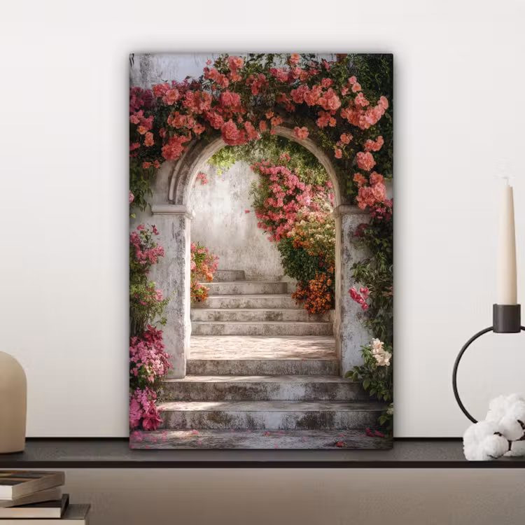 Doorkijk - Rozen - Vintage - Poort canvas 2cm klein -sfeer6