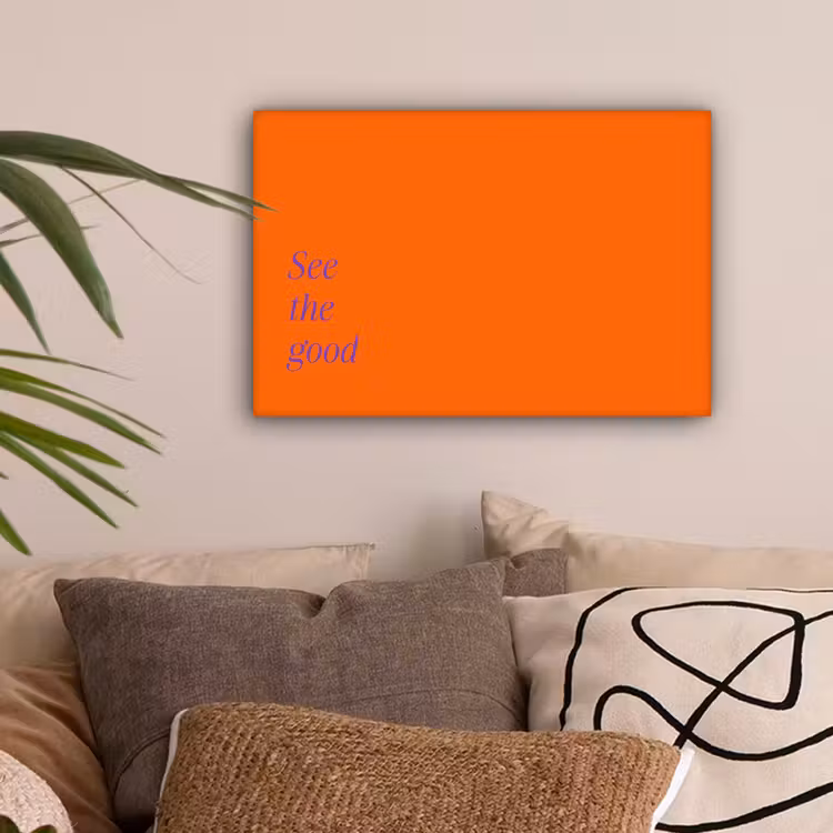 See te good - Paars - Oranje canvas 2cm klein -sfeer1