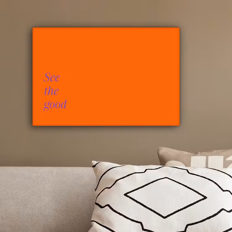 See te good - Paars - Oranje canvas 2cm klein -sfeer3