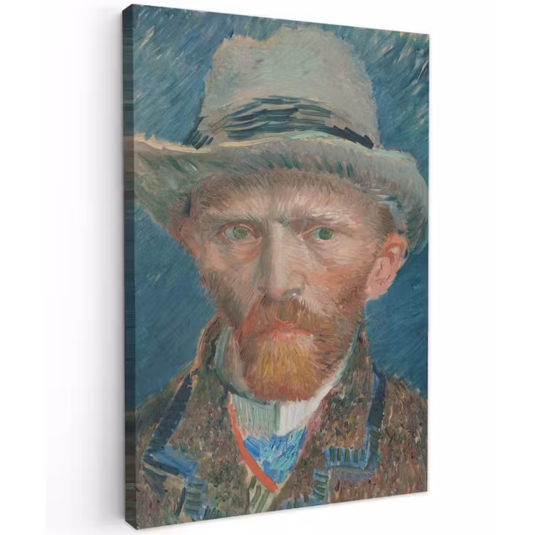 Zelfportret 1887 - Schilderij van Vincent van Gogh canvas 2cm klein -z3d