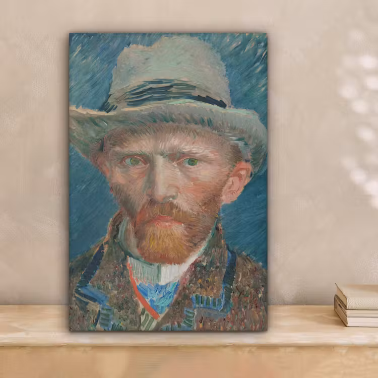 Zelfportret 1887 - Schilderij van Vincent van Gogh canvas 2cm klein -sfeer1