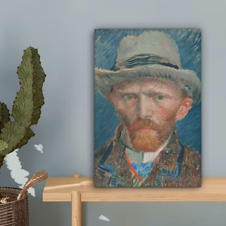 Zelfportret 1887 - Schilderij van Vincent van Gogh canvas 2cm klein -sfeer4