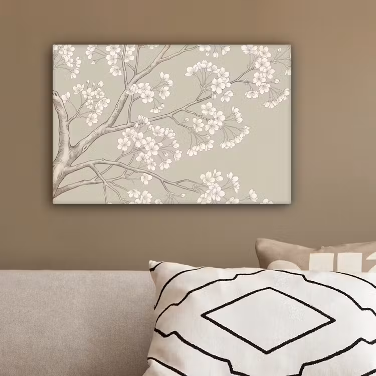 Sereen - Bloesem - Wit canvas 2cm klein -sfeer3