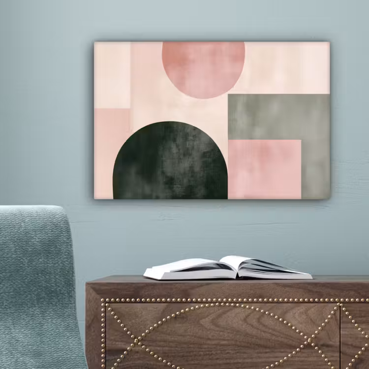 Vormen - Abstract - Cirkel - Zwart canvas 2cm klein -sfeer4