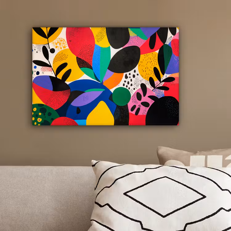 Vormen - Stippen - Kleurrijk canvas 2cm klein -sfeer3