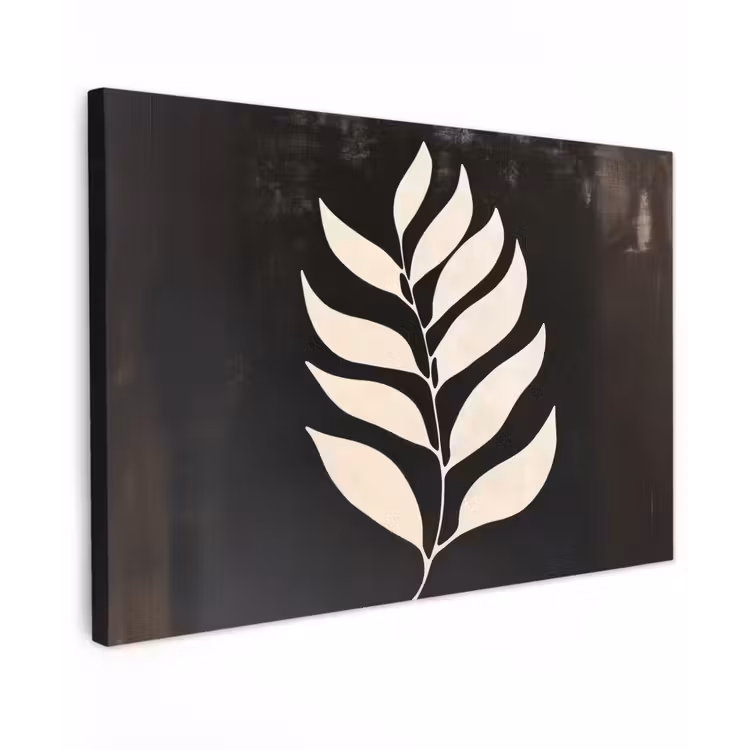 Blad - Wit - Minimalistisch canvas 2cm klein -z3d