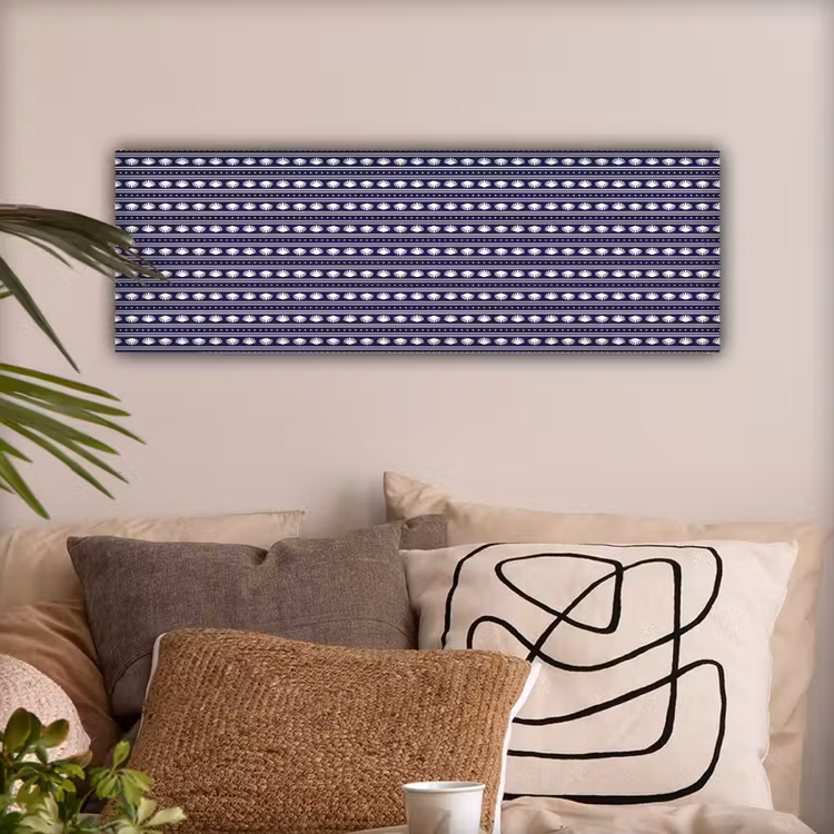 Schelp - Nautisch - Blauw - Wit canvas 2cm klein 828 -sfeer1