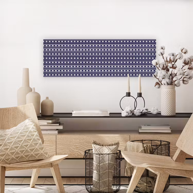 Schelp - Nautisch - Blauw - Wit canvas 2cm klein 828 -sfeer6