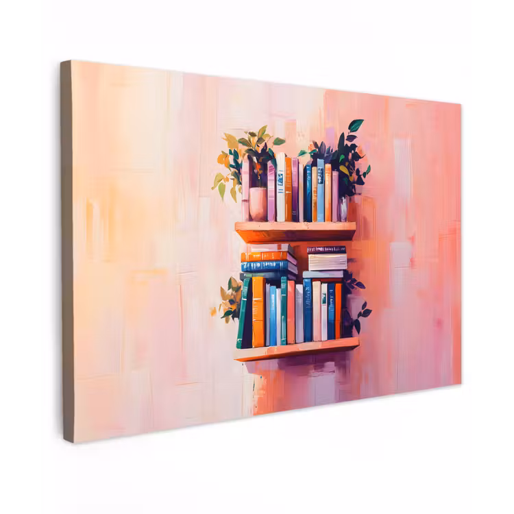 Planken - Boeken - Bladeren canvas 2cm klein -z3d