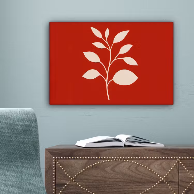 Silhouet - Bladeren - Tak canvas 2cm klein -sfeer4