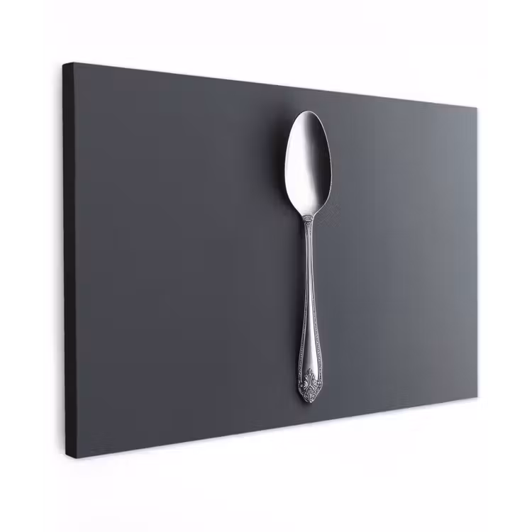 Zilver - Metaal - Lepel canvas 2cm klein -z3d