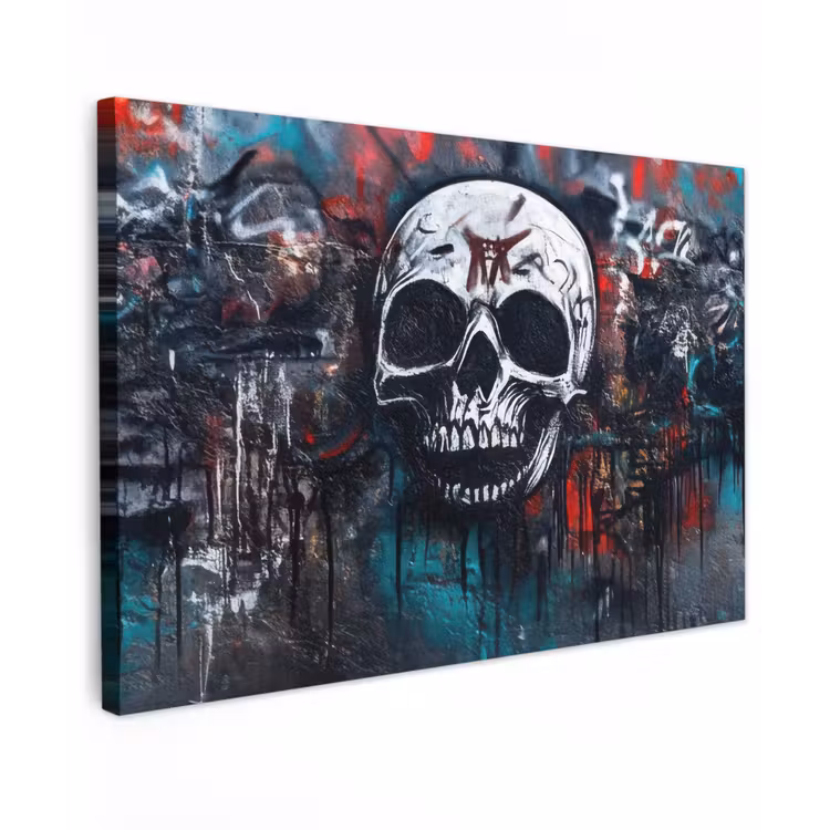 Schedels - Graffiti - Abstract canvas 2cm klein -z3d