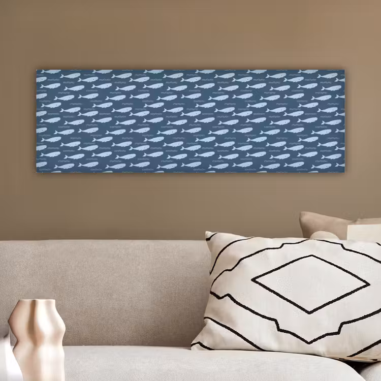 Klein - Oceaan - Golven - Blauw canvas 2cm klein 828 -sfeer3