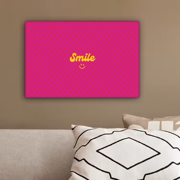Smile - Stippen - Roze canvas 2cm klein -sfeer3