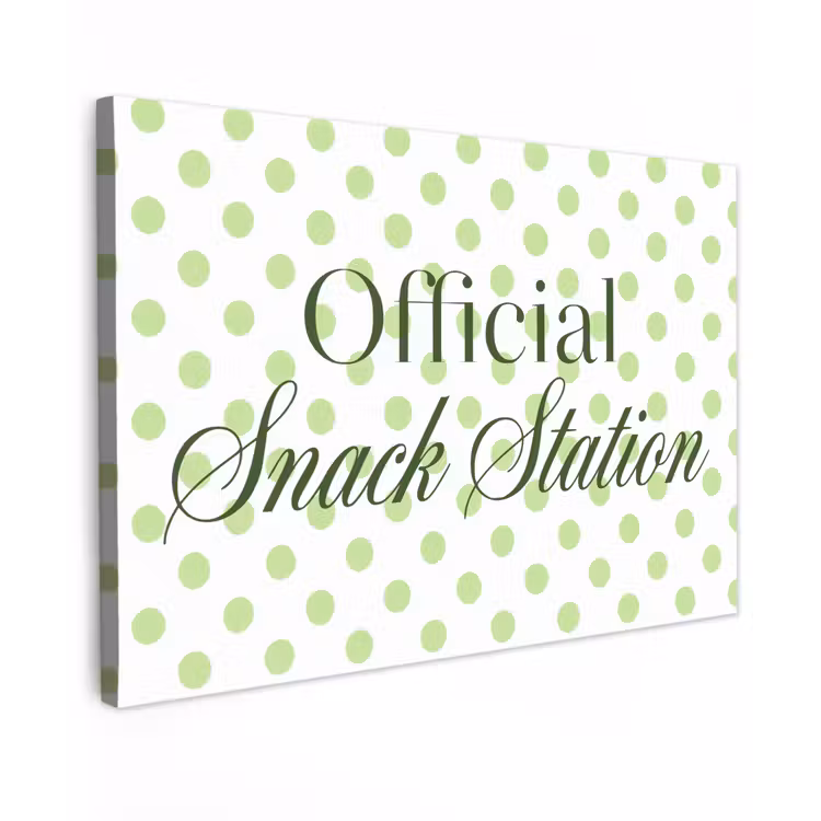 Snack Station - Groen - Stippen canvas 2cm klein -z3d