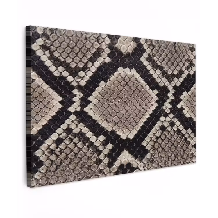 Slangenleer - Patroon - Beige canvas 2cm klein -z3d