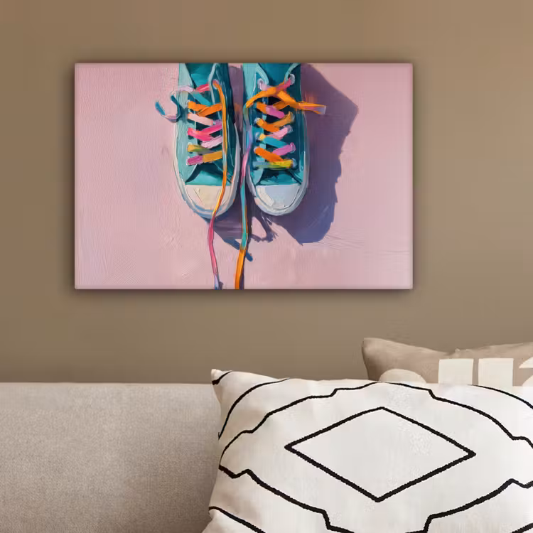 Sneakers - Veters - Kleurrijk - Schaduw canvas 2cm klein -sfeer3
