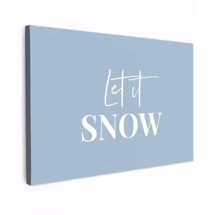 Sneeuw - Winter - Blauw - Let it snow canvas 2cm klein -z3d