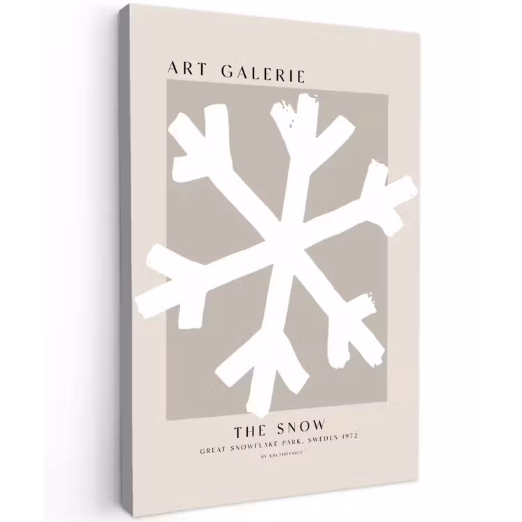 Sneeuwvlok - Wit - Winter - Kerst canvas 2cm klein -z3d