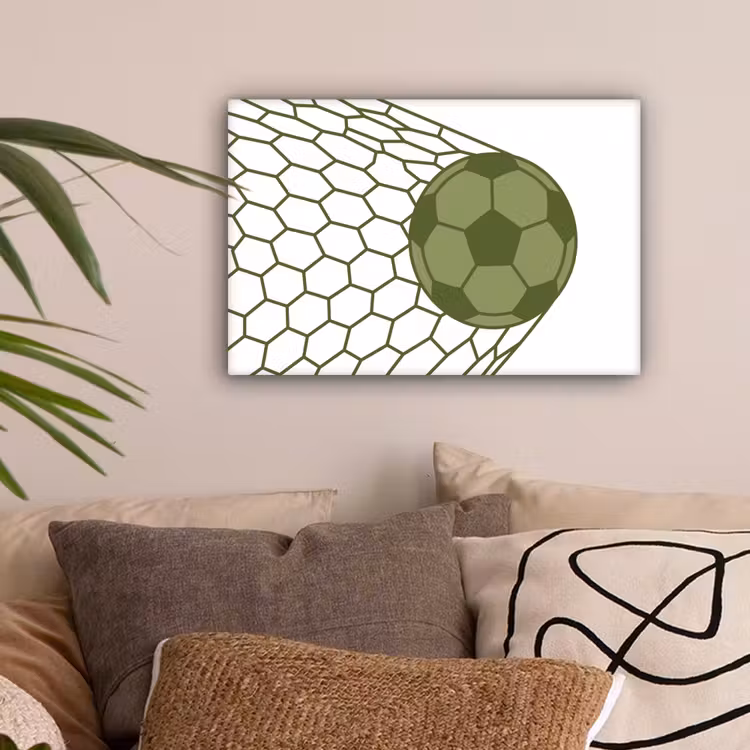 Voetbal - Goal - Sport - Groen canvas 2cm klein -sfeer1