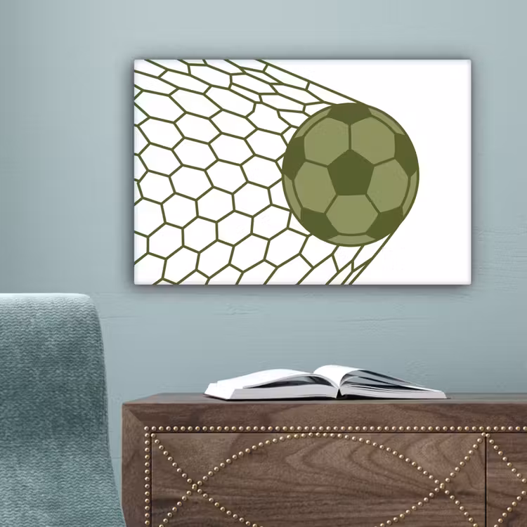 Voetbal - Goal - Sport - Groen canvas 2cm klein -sfeer4