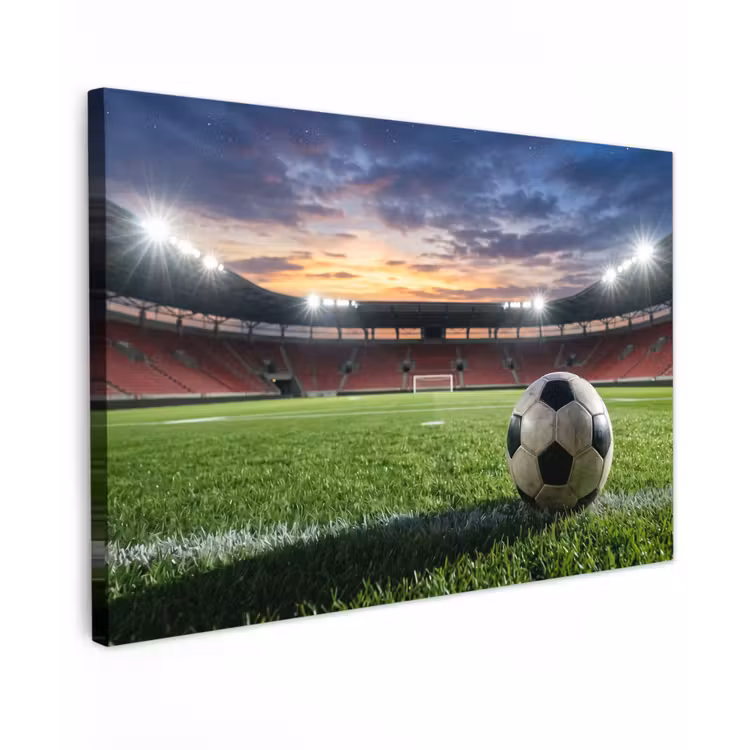 Voetbal - Stadion - Sport - Groen canvas 2cm klein -z3d