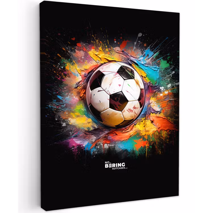 Voetbal omringd door verfklodders canvas 2cm klein -z3d