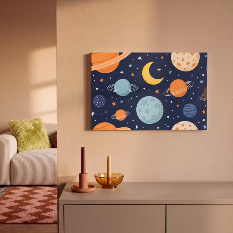 Ruimte - Planeten - Kleurrijk canvas 2cm klein -sfeer1