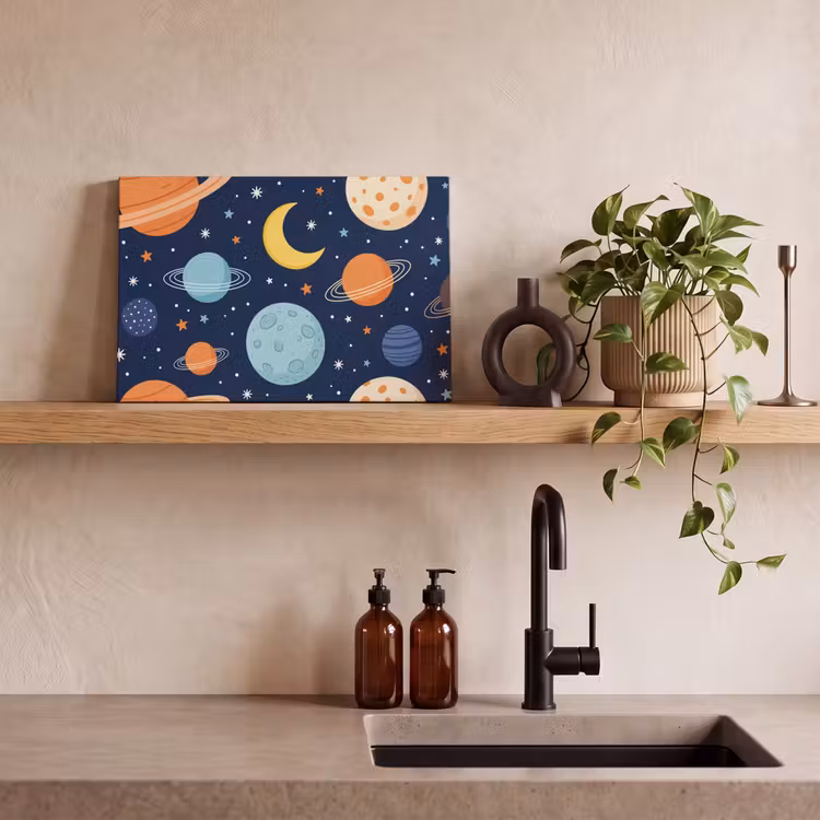 Ruimte - Planeten - Kleurrijk canvas 2cm klein -sfeer3