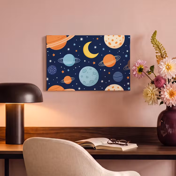 Ruimte - Planeten - Kleurrijk canvas 2cm klein -sfeer4