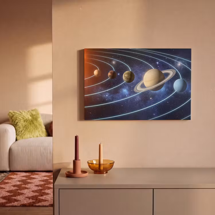 Ruimte - Zonnestelsel - Blauw canvas 2cm klein -sfeer1