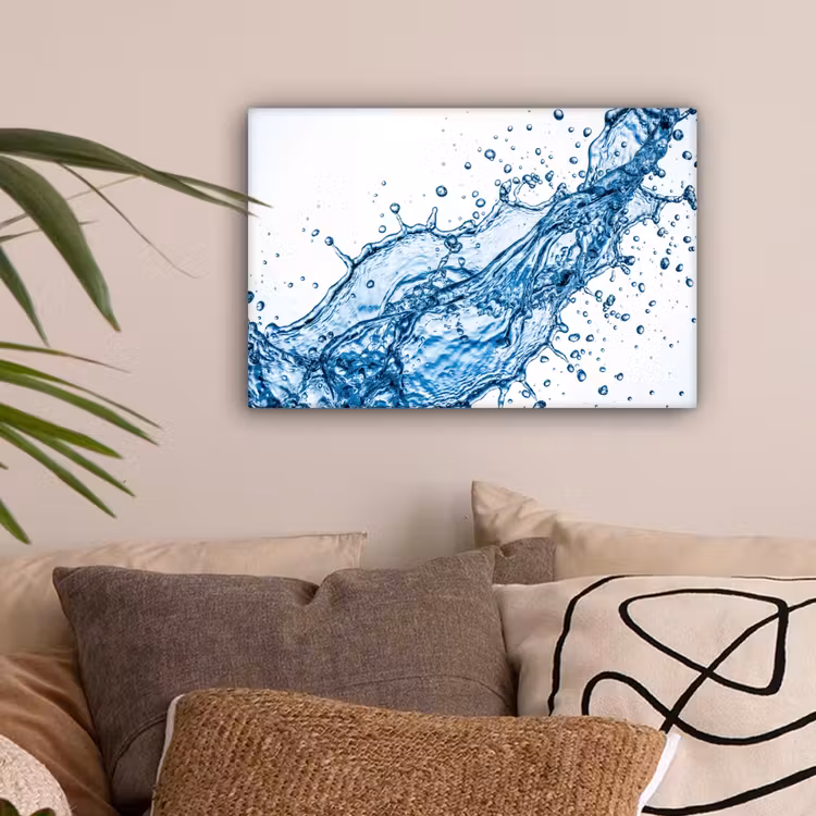 Spash - Water - Blauw canvas 2cm klein -sfeer1