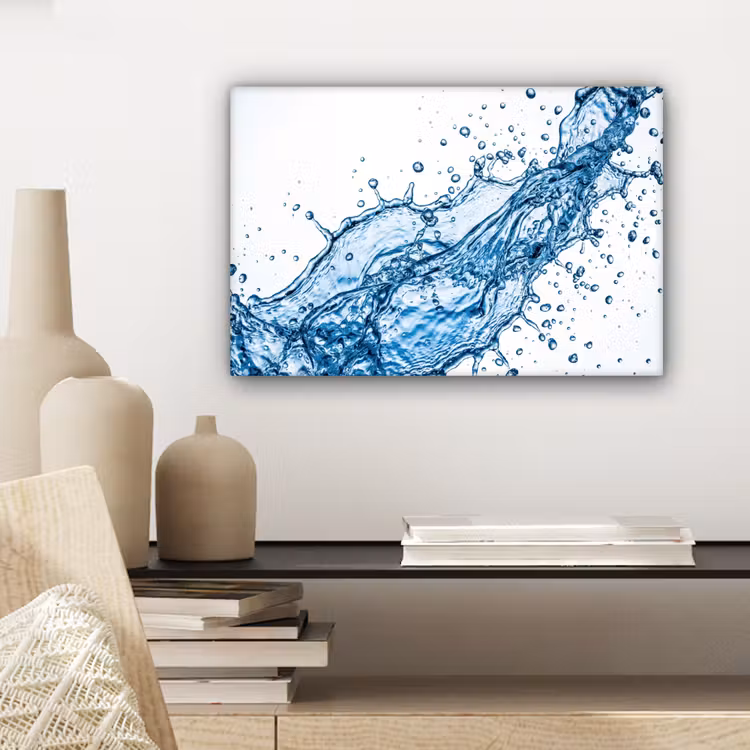 Spash - Water - Blauw canvas 2cm klein -sfeer6