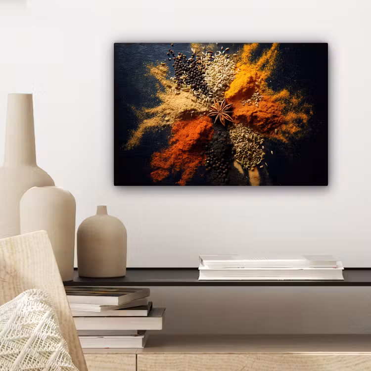 Specerijen - Explosie - Oranje canvas 2cm klein -sfeer6