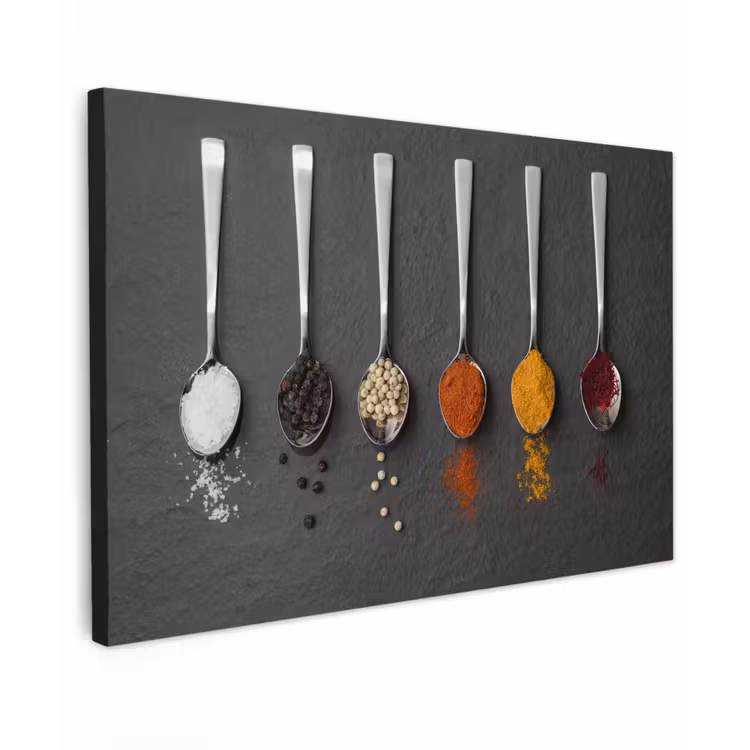 Specerijen - Lepels - Tafel - Rustiek - Kruiden canvas 2cm klein -z3d